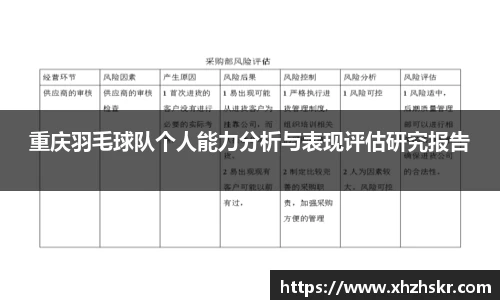 重庆羽毛球队个人能力分析与表现评估研究报告