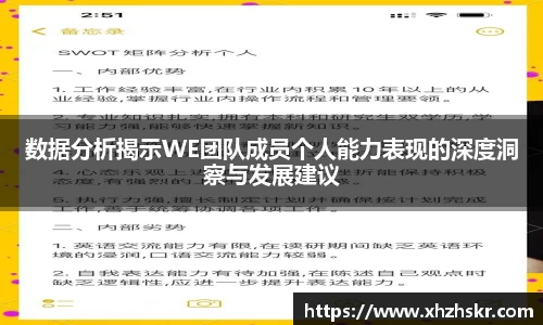 数据分析揭示WE团队成员个人能力表现的深度洞察与发展建议