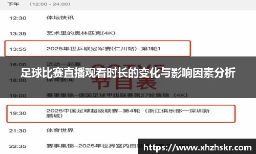 足球比赛直播观看时长的变化与影响因素分析