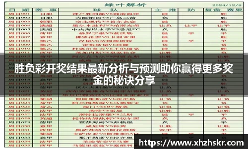 胜负彩开奖结果最新分析与预测助你赢得更多奖金的秘诀分享